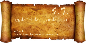 Igyártó Tanázia névjegykártya